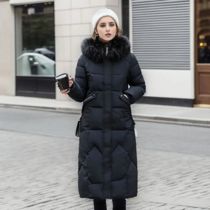 Damen Winterparka lang mit Kapuze | Warm gefütterte Parka Jacke mit verstellbarer Kapuze und großen Taschen für kalte Tage