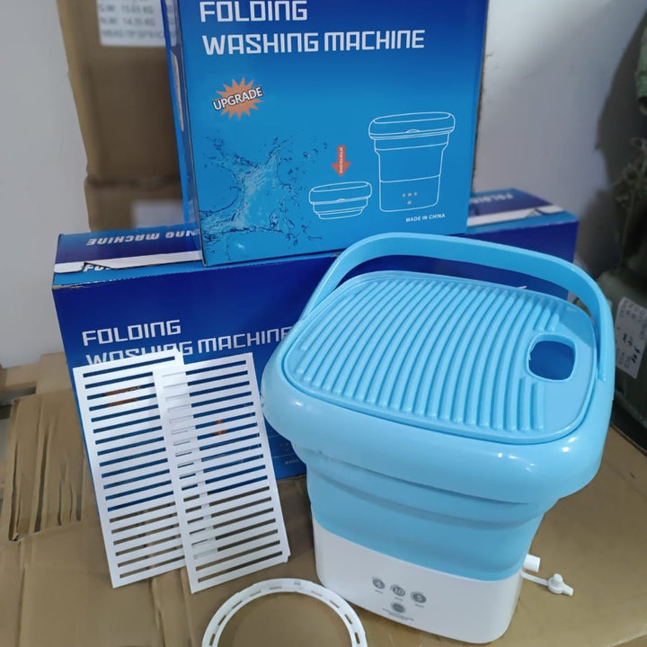 Foldable mini washing machine 3L | 3 wash modes + 2 min spin | 1.5 kg travel washing device | For camping, dorm &amp; vacation