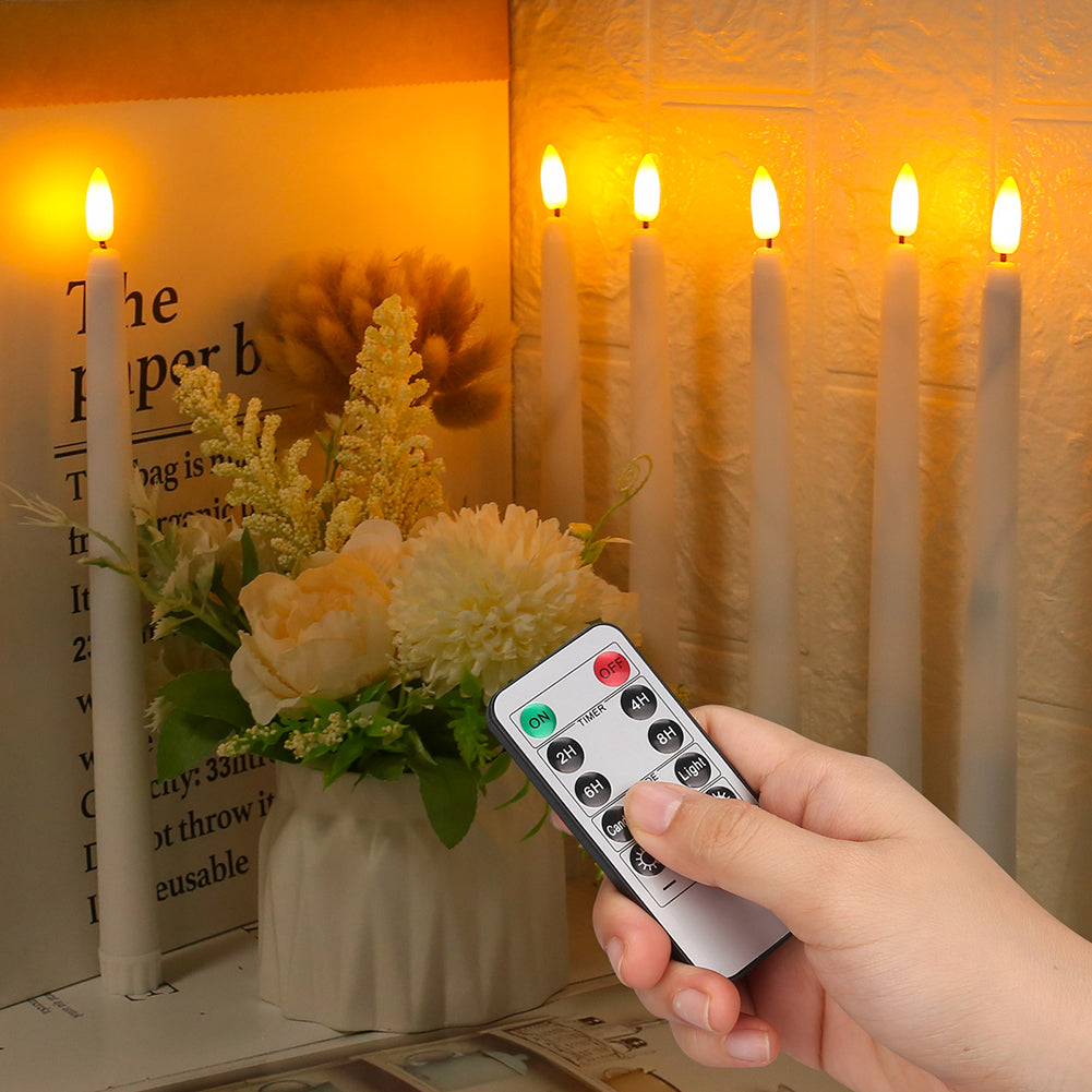 LED Stabkerzen 27,5 cm mit Fernbedienung | Dimmbare flammenlose Kerzen mit Timer und bis zu 50 Std. Batterielaufzeit