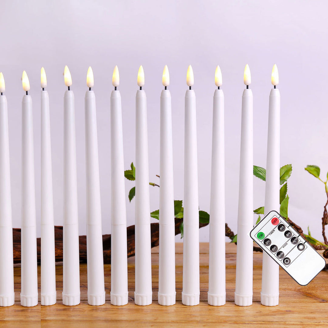 LED Stabkerzen 27,5 cm mit Fernbedienung | Dimmbare flammenlose Kerzen mit Timer und bis zu 50 Std. Batterielaufzeit