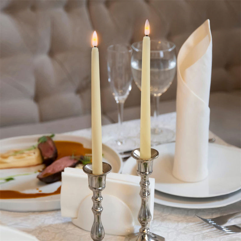 LED Stabkerzen 27,5 cm mit Fernbedienung | Dimmbare flammenlose Kerzen mit Timer und bis zu 50 Std. Batterielaufzeit