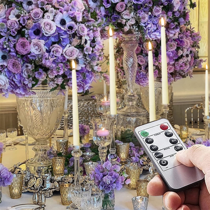 LED Stabkerzen 27,5 cm mit Fernbedienung | Dimmbare flammenlose Kerzen mit Timer und bis zu 50 Std. Batterielaufzeit
