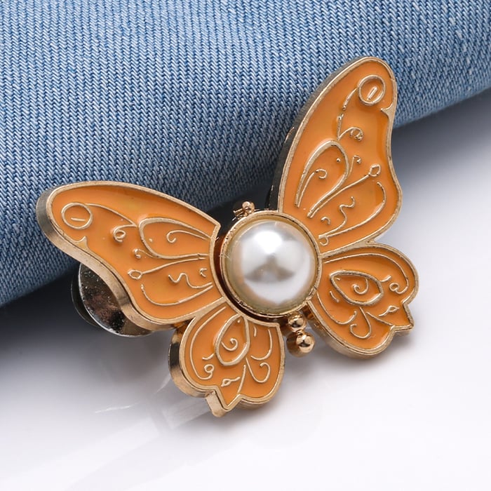 Clip per abbigliamento con design a farfalla per vita e fissaggio bottoni | Senza cuciture, chiusura resistente | Riutilizzabile e antiruggine | 4,1 cm | 7 colori