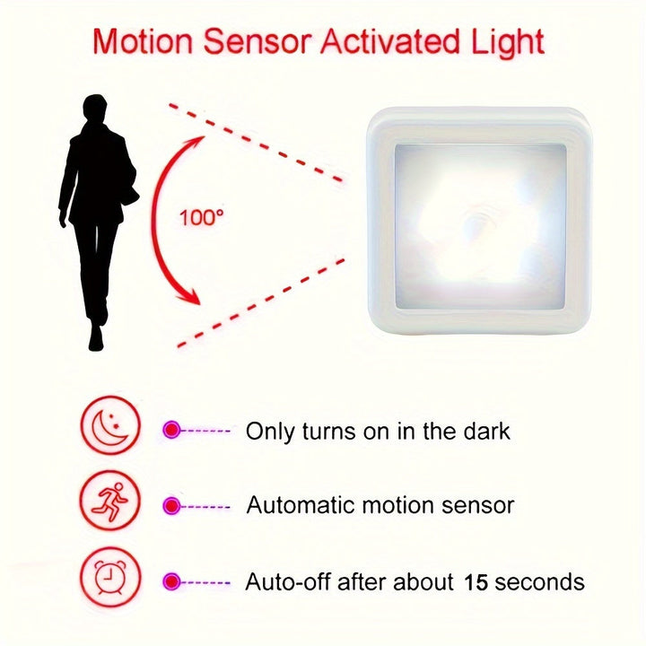 LED Nachtlicht mit Bewegungsmelder und PIR-Sensor | Kabellose Nachtlampe mit Batteriebetrieb für Flur, Schlafzimmer und Bad