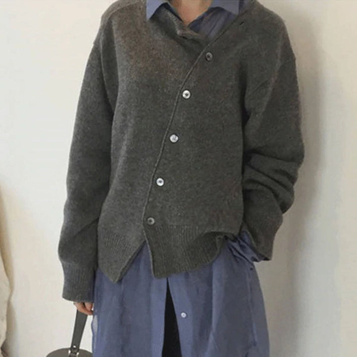 Damen Strickpullover mit Knopfdetails | Kuscheliger Pullover mit lockerer Passform für Alltag, Büro und Herbstlooks