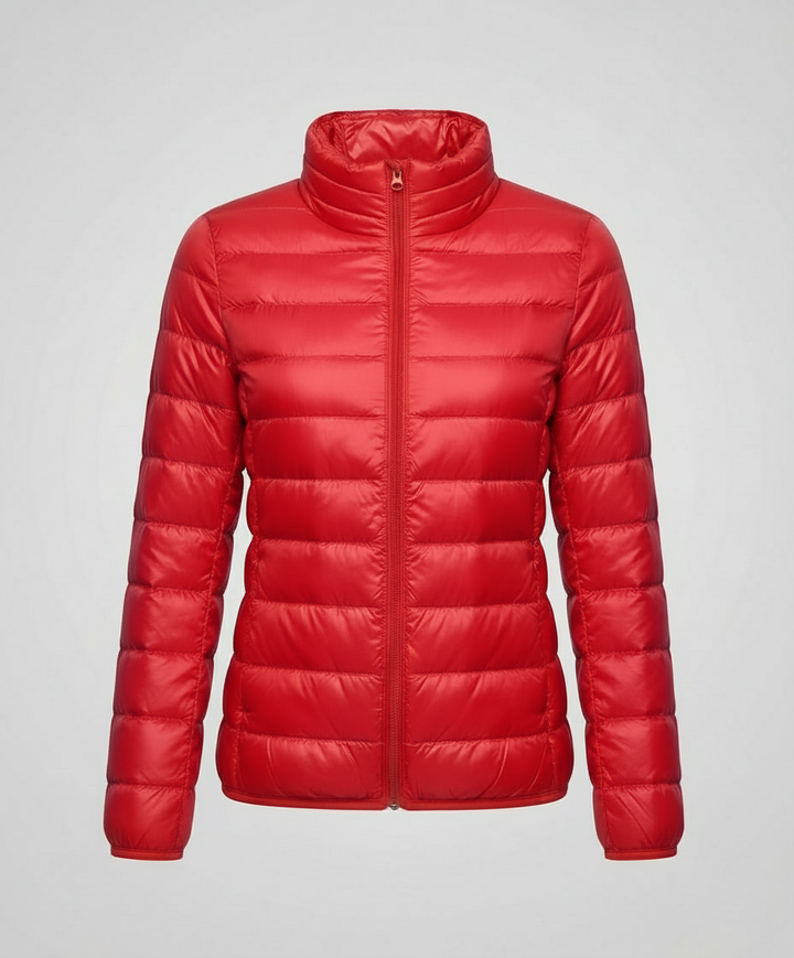 Damen Daunenjacke mit Steppmuster | Figurbetonte hüftlange Jacke mit elastischen Bündchen für Freizeit und Outdoor-Aktivitäten