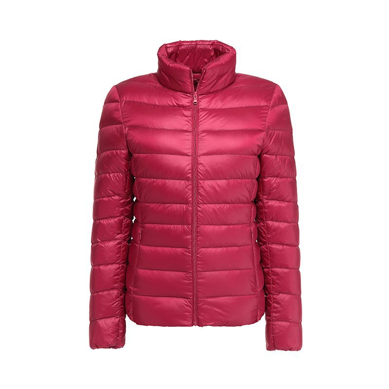 Damen Daunenjacke mit Steppmuster | Figurbetonte hüftlange Jacke mit elastischen Bündchen für Freizeit und Outdoor-Aktivitäten