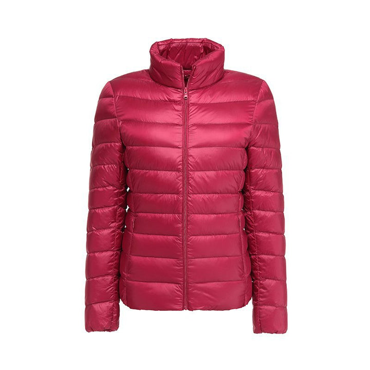 Damen Daunenjacke mit Steppmuster | Figurbetonte hüftlange Jacke mit elastischen Bündchen für Freizeit und Outdoor-Aktivitäten