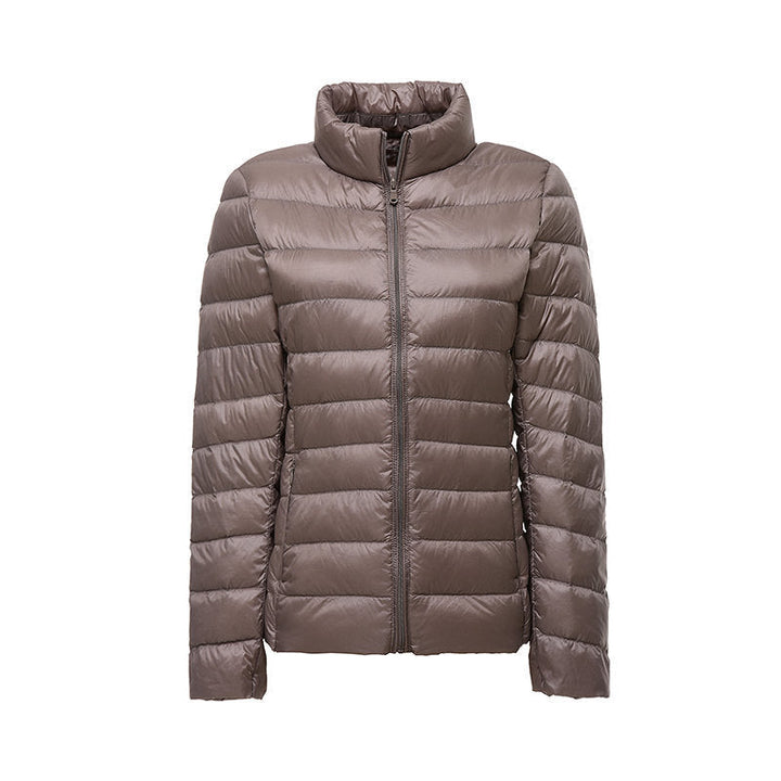 Damen Daunenjacke mit Steppmuster | Figurbetonte hüftlange Jacke mit elastischen Bündchen für Freizeit und Outdoor-Aktivitäten