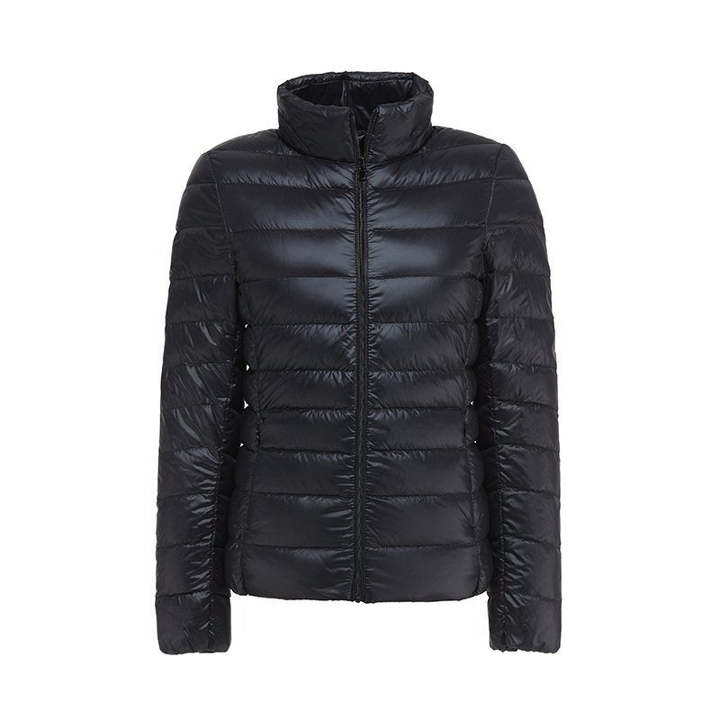 Damen Daunenjacke mit Steppmuster | Figurbetonte hüftlange Jacke mit elastischen Bündchen für Freizeit und Outdoor-Aktivitäten
