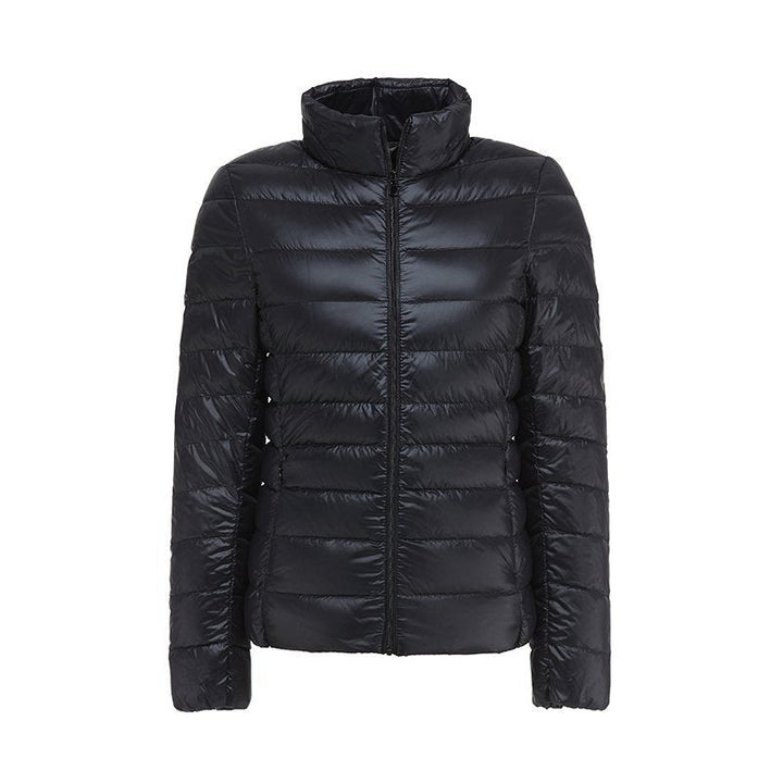 Damen Daunenjacke mit Steppmuster | Figurbetonte hüftlange Jacke mit elastischen Bündchen für Freizeit und Outdoor-Aktivitäten