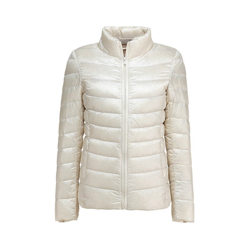 Damen Daunenjacke mit Steppmuster | Figurbetonte hüftlange Jacke mit elastischen Bündchen für Freizeit und Outdoor-Aktivitäten