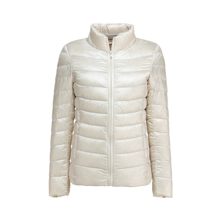 Damen Daunenjacke mit Steppmuster | Figurbetonte hüftlange Jacke mit elastischen Bündchen für Freizeit und Outdoor-Aktivitäten
