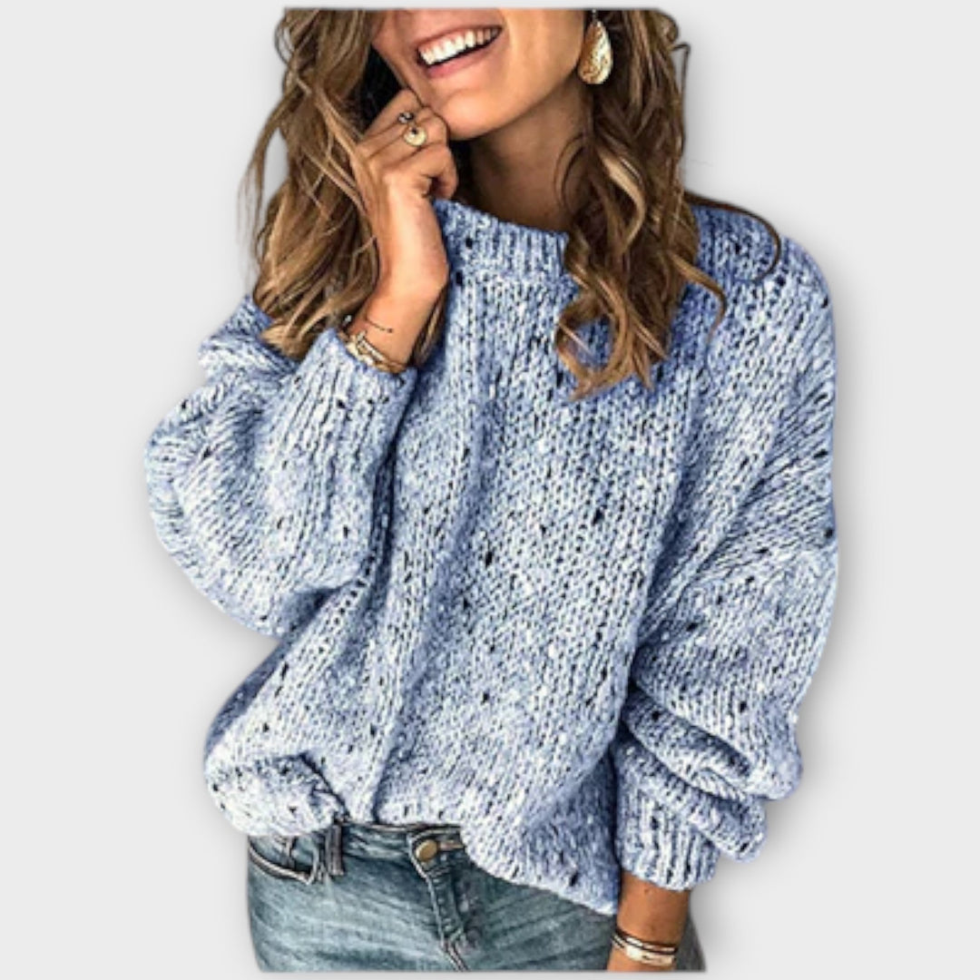 Damen Strickpullover mit Strukturmuster | Kuscheliger Pullover mit lockerer Passform und Vintage-Look für Alltag und Freizeit