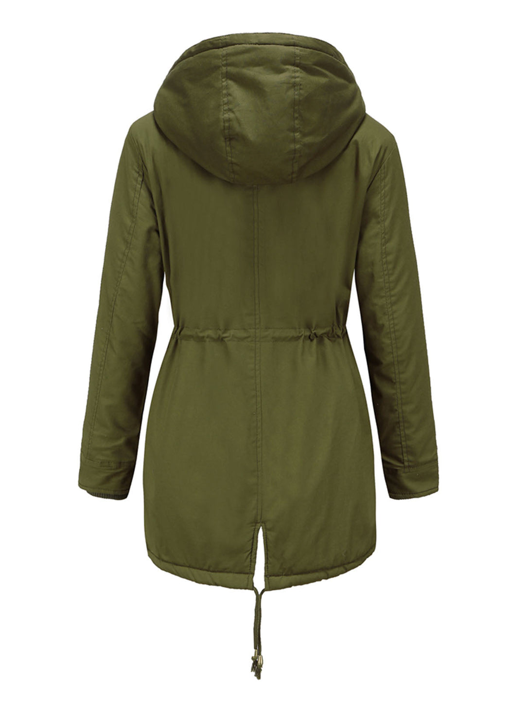 Damen Midiparka mit Kapuze | Langer Parka mit Frontreißverschluss und geradem Schnitt für Alltag, Büro und kalte Tage