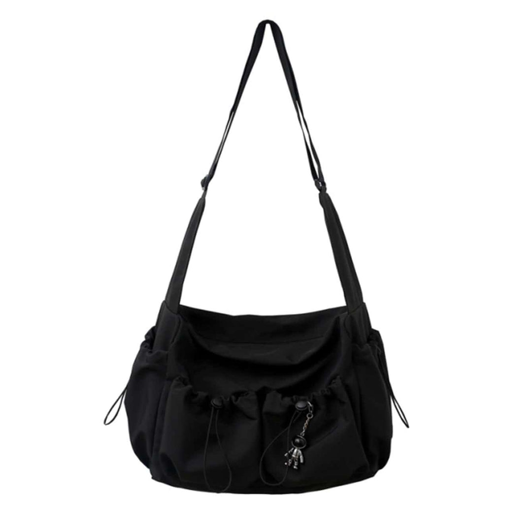 Damen Umhängetasche | Geräumige Schultertasche mit Kordelzug, mehreren Fächern und verstellbarem Gurt