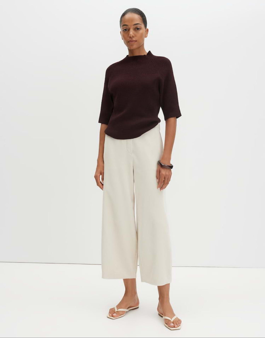 Cordhose | Barrel Fit mit O-Silhouette, Mid Waist und Cropped Länge