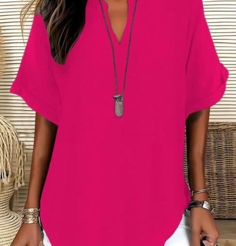 Damenbluse | Leichte atmungsaktive Bluse mit lockerem Schnitt