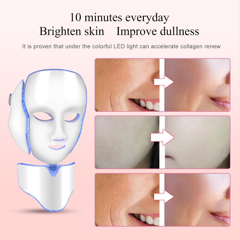 Masque de luminothérapie LED | Sans fil avec télécommande | Anti-âge et traitement de l&