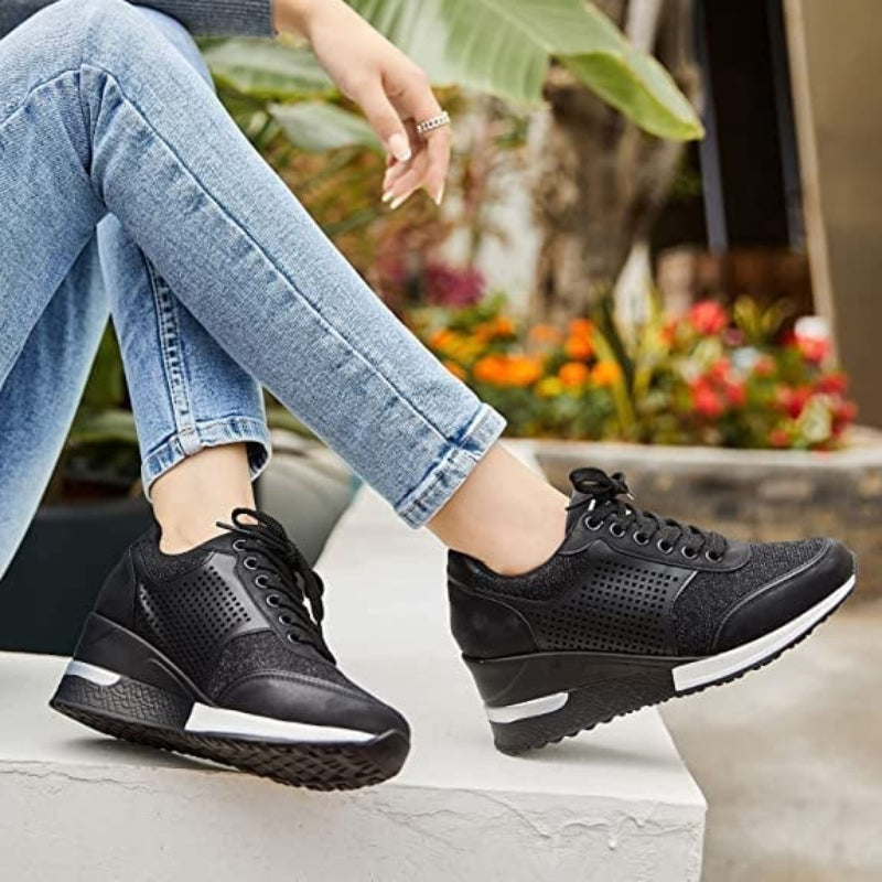 Damen-Sneaker mit Keilabsatz | Bequeme Schuhe mit erhöhtem Absatz für Alltag und Freizeit
