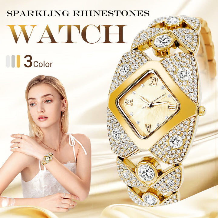 Orologio vintage da donna con quadrante in pietra naturale | Quarzo preciso ±15 sec/mese | Resistente agli schizzi | Argento/oro