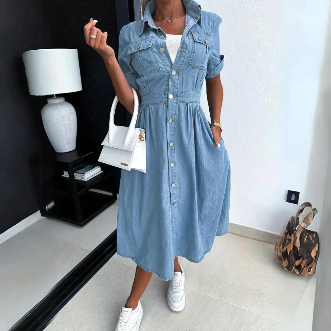 Maja - Trendy Denim Dress