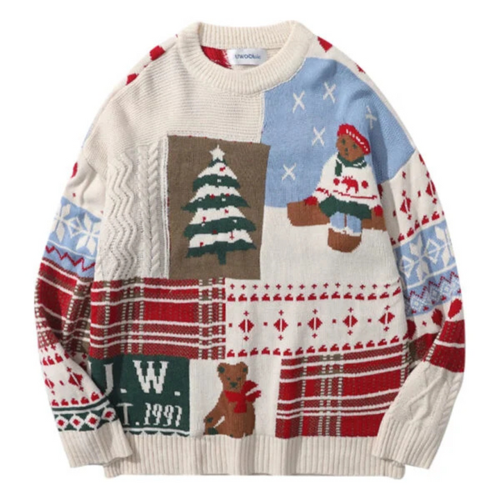 Unisex Weihnachtspullover aus weichem Strick | Klassischer warmer Pullover für Damen und Herren zu Weihnachtsfeiern