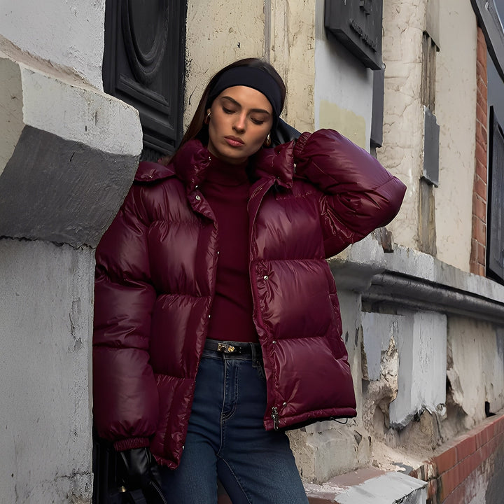 Damen Steppjacke mit abnehmbarer Kapuze | Warm gefütterte Winterjacke mit dichter Füllung und bequemem Schnitt für kalte Tage