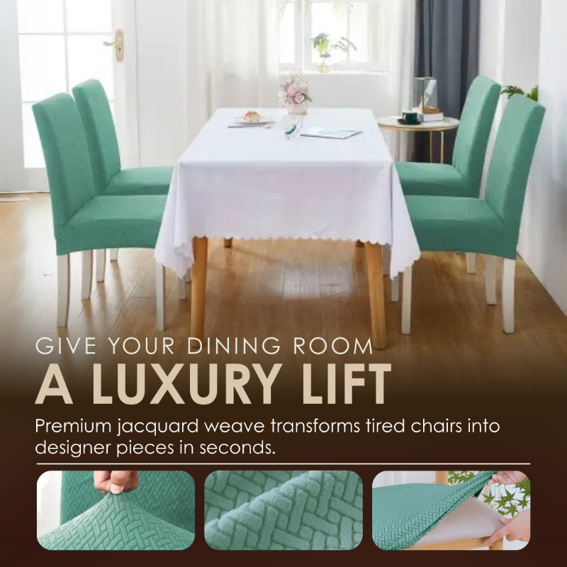 Jacquard-Stretch-Stuhlhussen im 2er-, 4er- oder 6er-Set | Für Rückenlehnen 45–60 cm | Fleckenresistent &amp; knitterarm | Perfekter Sitz ohne Verrutschen