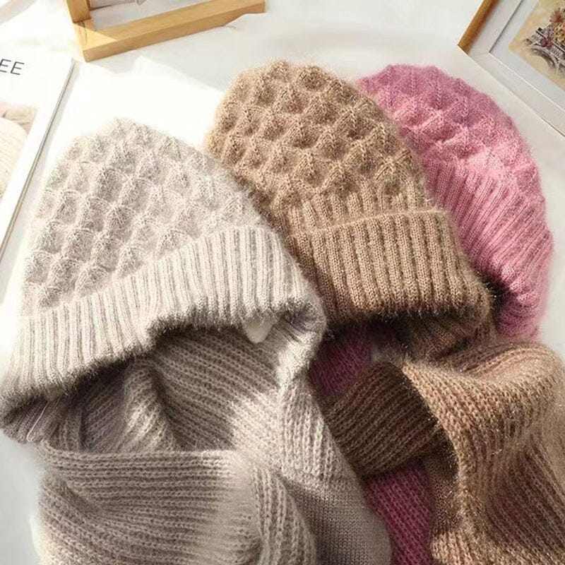Damen Mütze und Schal Set für Winter | Warmes Strickset aus weichem Material für Alltag, Freizeit und kalte Wintertage
