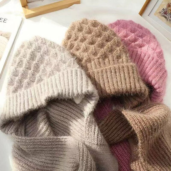 Damen Mütze und Schal Set für Winter | Warmes Strickset aus weichem Material für Alltag, Freizeit und kalte Wintertage