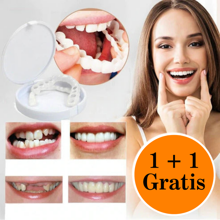 Set de facettes dentaires clipsables malléables | Sourire plus blanc instantané en quelques secondes | Réutilisable et doux pour les dents | 1 set en blanc