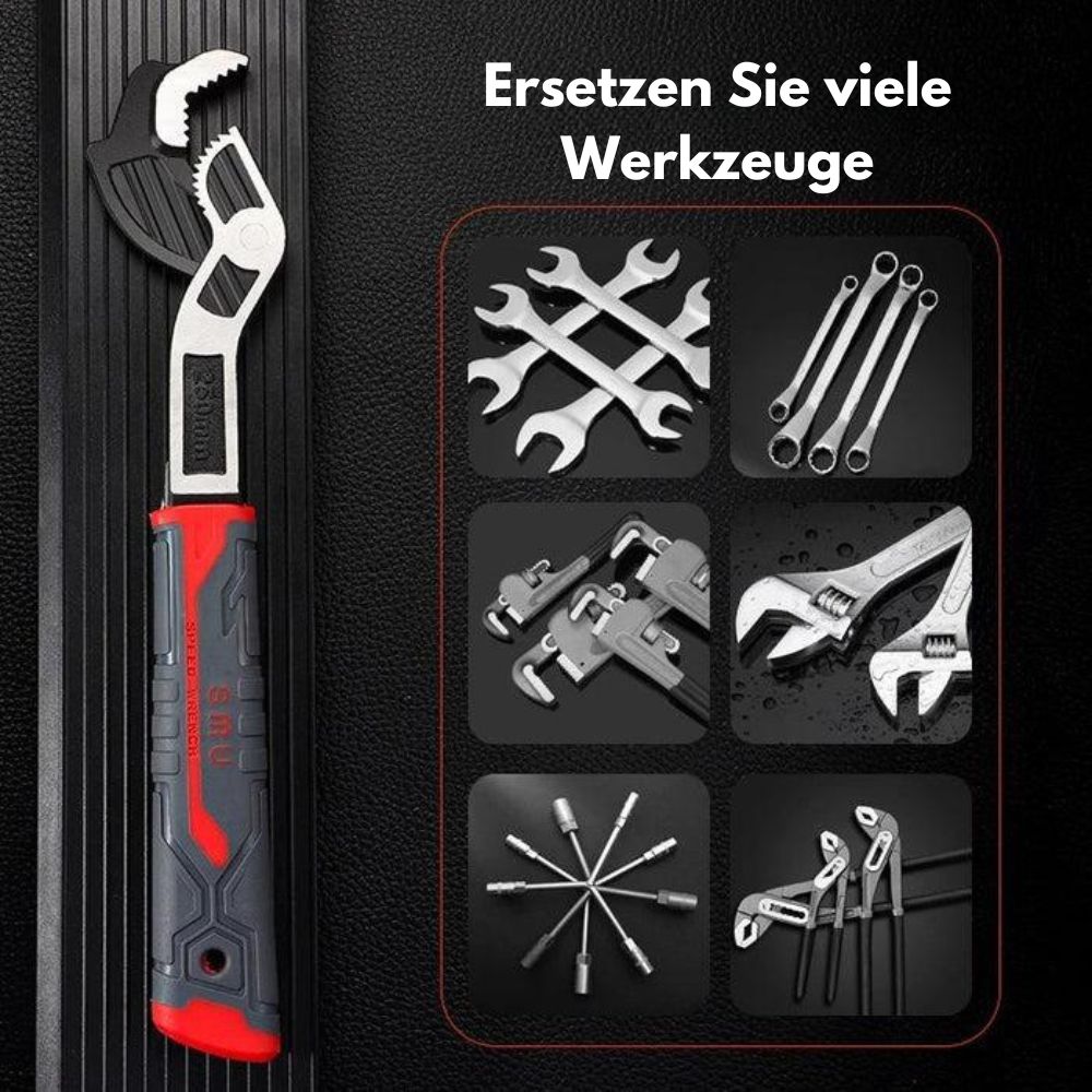 Universal-kiintoavain MultiGrip Pro | Itseään säätävä ruuveille &amp; muttereille | Liukumaton kahva, kromi-vanadiiniteräs, 1+1 ilmainen