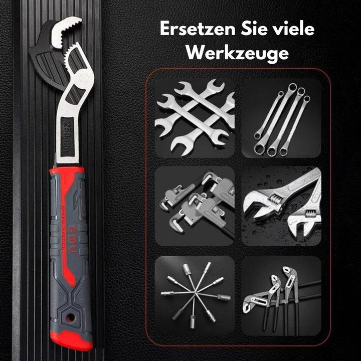 Universal-kiintoavain MultiGrip Pro | Itseään säätävä ruuveille &amp; muttereille | Liukumaton kahva, kromi-vanadiiniteräs, 1+1 ilmainen