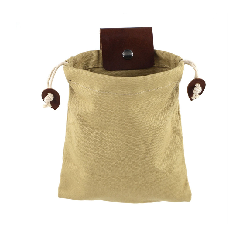 Faltbare Canvas Gürteltasche | Wasserdichtes Canvas+PU, Kordelzug | Freihändig am Gürtel/Rucksack | 21,5×20 cm