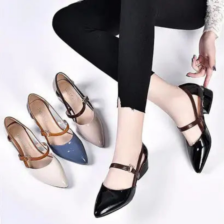 Damen Slingback Pumps spitz mit 3,5 cm Absatz | Eleganter Look, alltagstauglich &amp; bequem | Dämpfende Sohle | Sommer &amp; Events