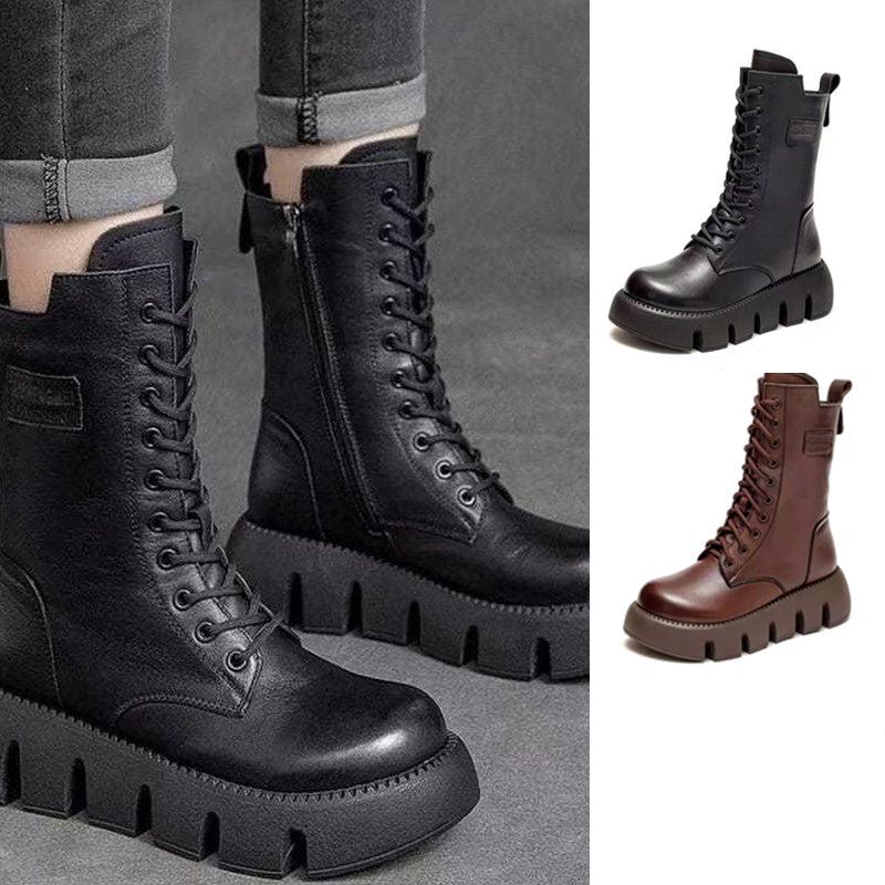Orthopädische Damenstiefel aus Leder | Fußunterstützende Komfort-Stiefeletten mit Rutschfester Sohle | Bequem für Alltag &amp; Freizeit