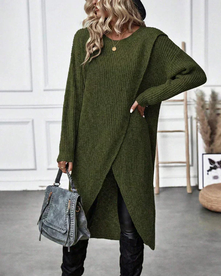 Emma | Luxuriöses Strickkleid mit Schlitz Damen Kleid