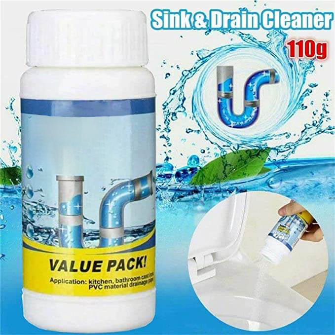 Abflussreiniger Pulver mit Aktivschaum | Löst Fett, Haare &amp; Ablagerungen | Geruchsneutralisierung | Für Spüle, Dusche &amp; Balkonablauf