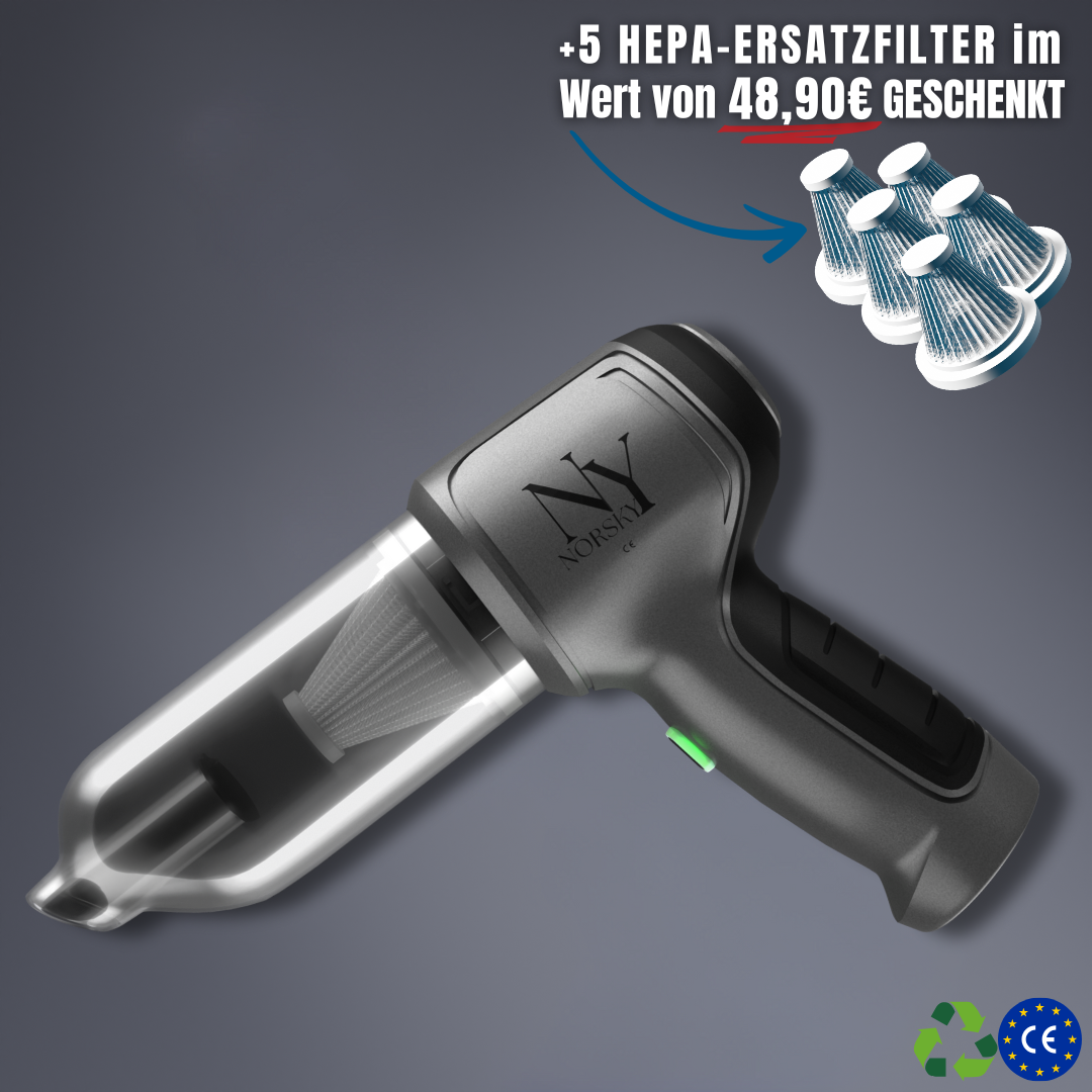 Auto Staubsauger | Kabelloser Handstaubsauger mit Druckluftfunktion und 3 Leistungsstufen