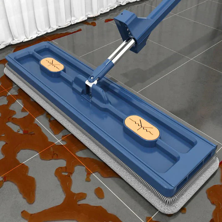 Flachmopp mit Freihand-Auswringsystem | 360° Bodenwischer mit Mikrofaserpad | Für Parkett, Fliesen &amp; Laminat