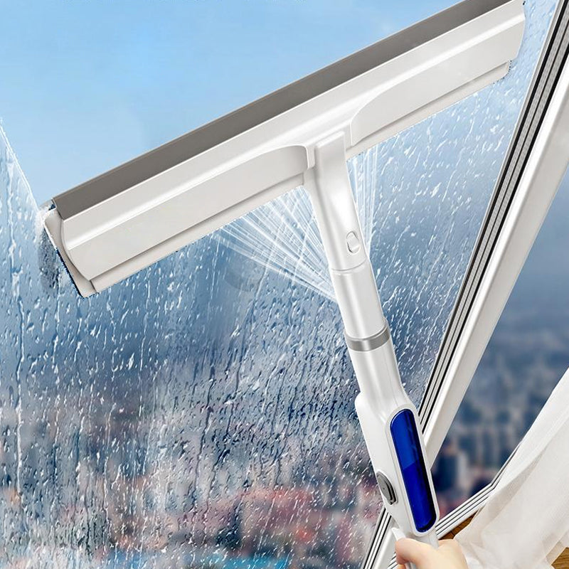 Fensterreiniger mit Teleskopstange &amp; Doppelabzieher | Streifenfreie Glasreinigung mit Sprühfunktion | Für Fenster &amp; Spiegel