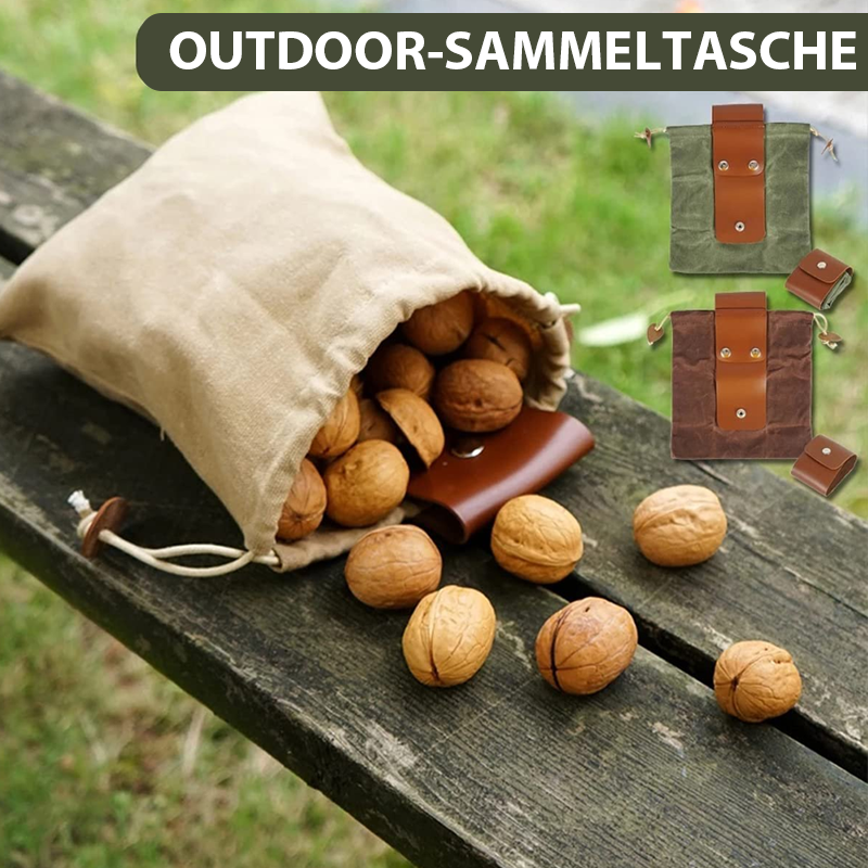 Faltbare Canvas Gürteltasche | Wasserdichtes Canvas+PU, Kordelzug | Freihändig am Gürtel/Rucksack | 21,5×20 cm