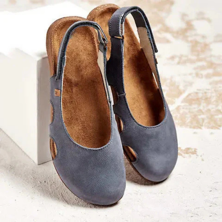 Geschlossene Damen-Sandalen orthopädisch | gepolstertes Fußbett &amp; stützender Sitz | bequem für Alltag und lange Tage