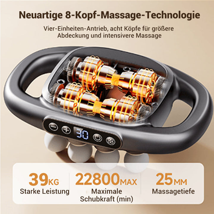 Massage Gun with 8 Attachments | 16-Level Power | Deep Muscle Relaxation | Portable &amp; Rechargeable
