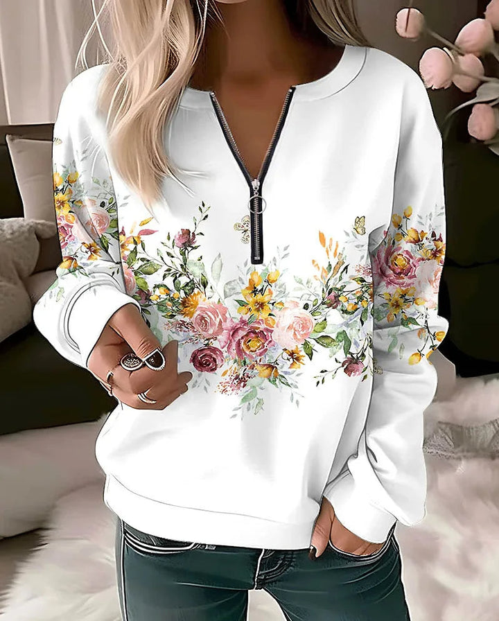Marie | Damen Pullover mit Blumenmuster