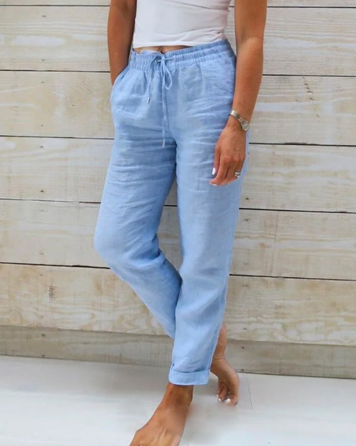 Pantalon décontracté à cordon pour femmes | Court