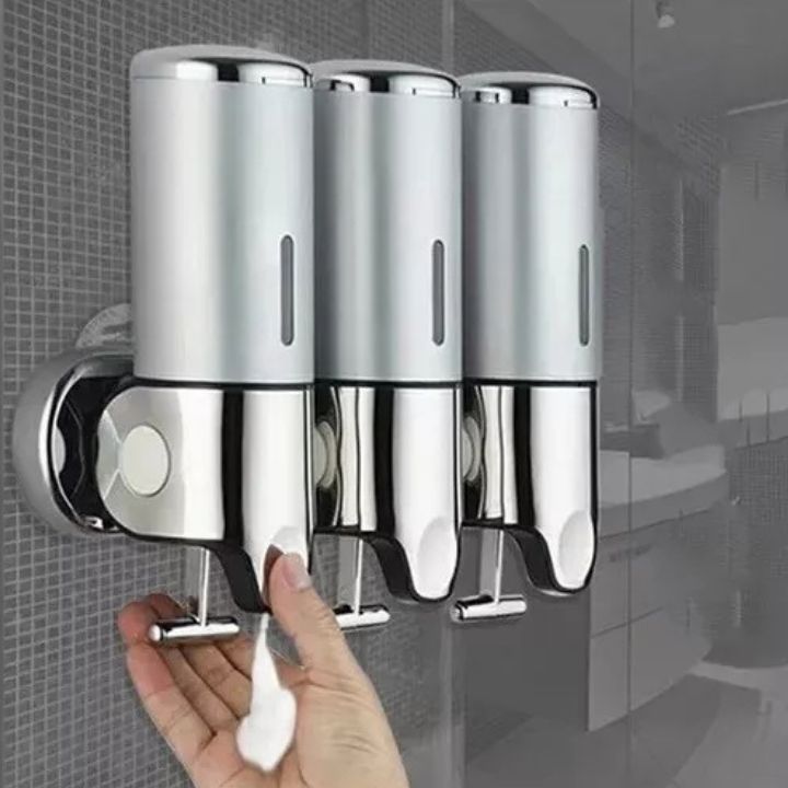 Distributore di sapone da parete | Acciaio inox e ABS | Design moderno | Salvaspazio e ricaricabile