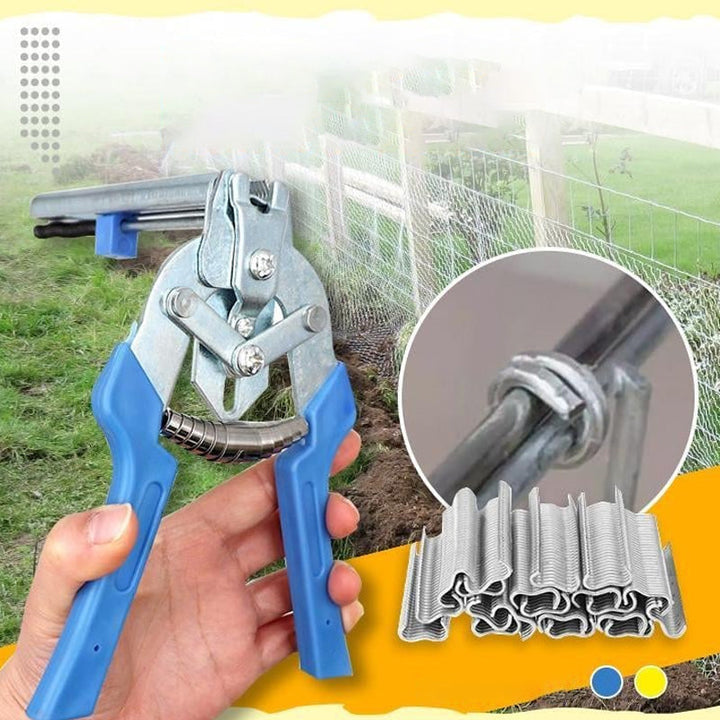 Nagelringzange mit 600 Clips | Käfigzange aus 65Mn-Stahl | Ergonomisches Werkzeug für Draht- &amp; Zaunmontage