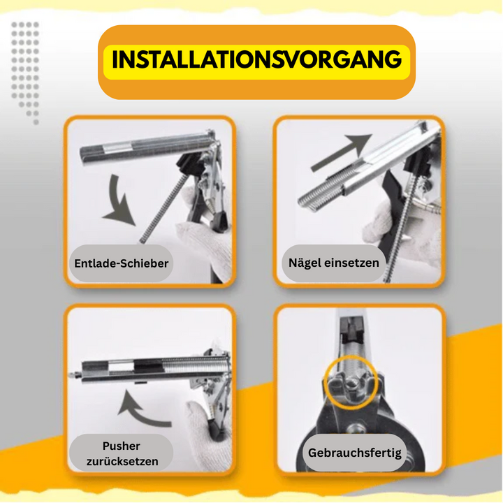 Nagelringzange mit 600 Clips | Käfigzange aus 65Mn-Stahl | Ergonomisches Werkzeug für Draht- &amp; Zaunmontage